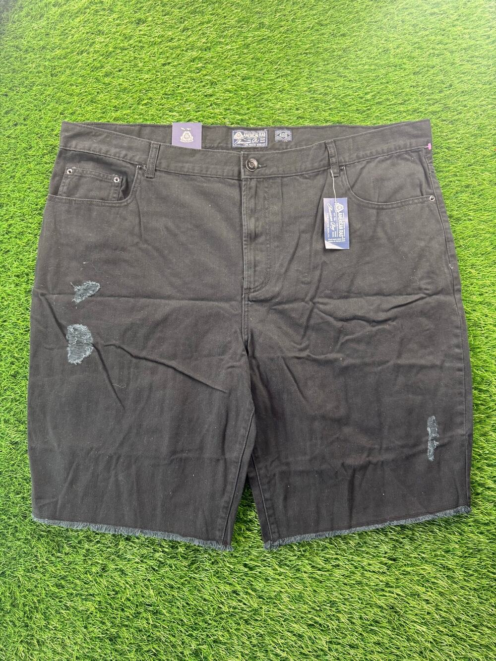American Rag Mens 48B Black Denim Shorts Big & Tall NWT 9in Inseam Deep Black BK